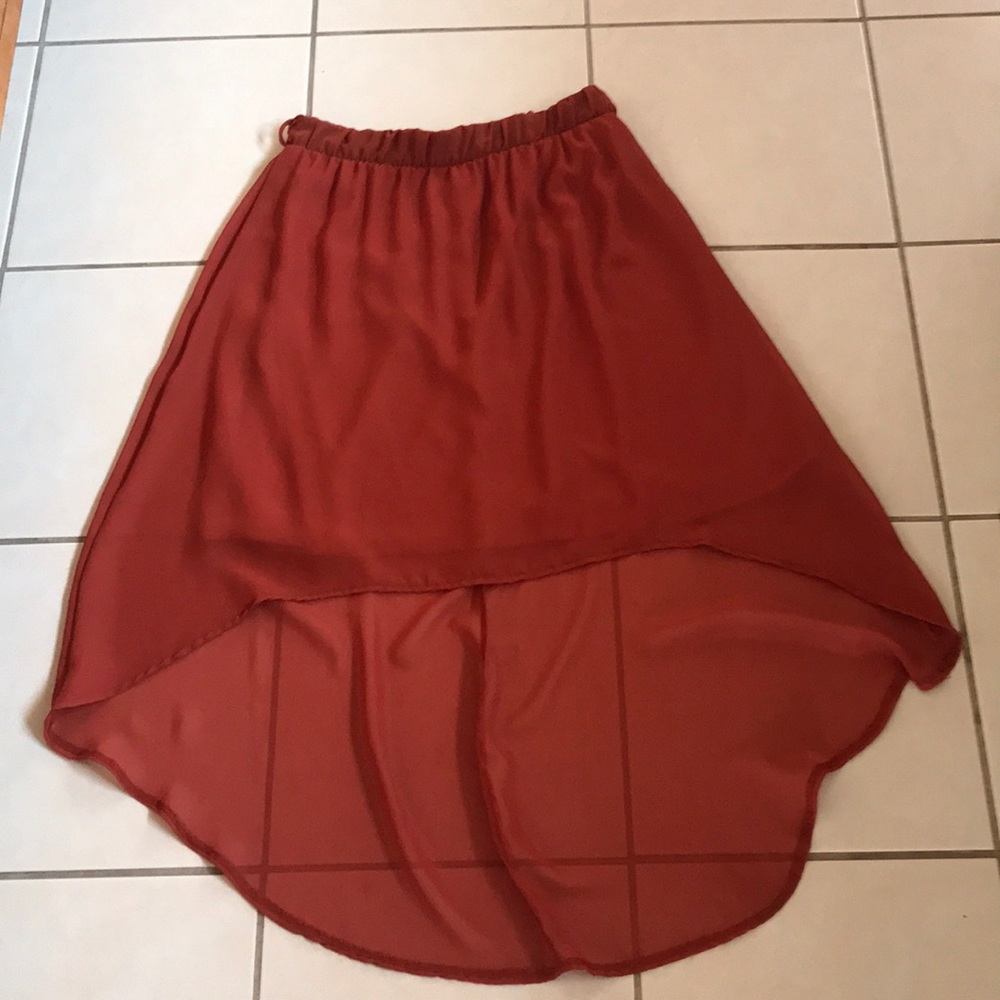 4/$16 Super Cute Flowy High Low Skirt